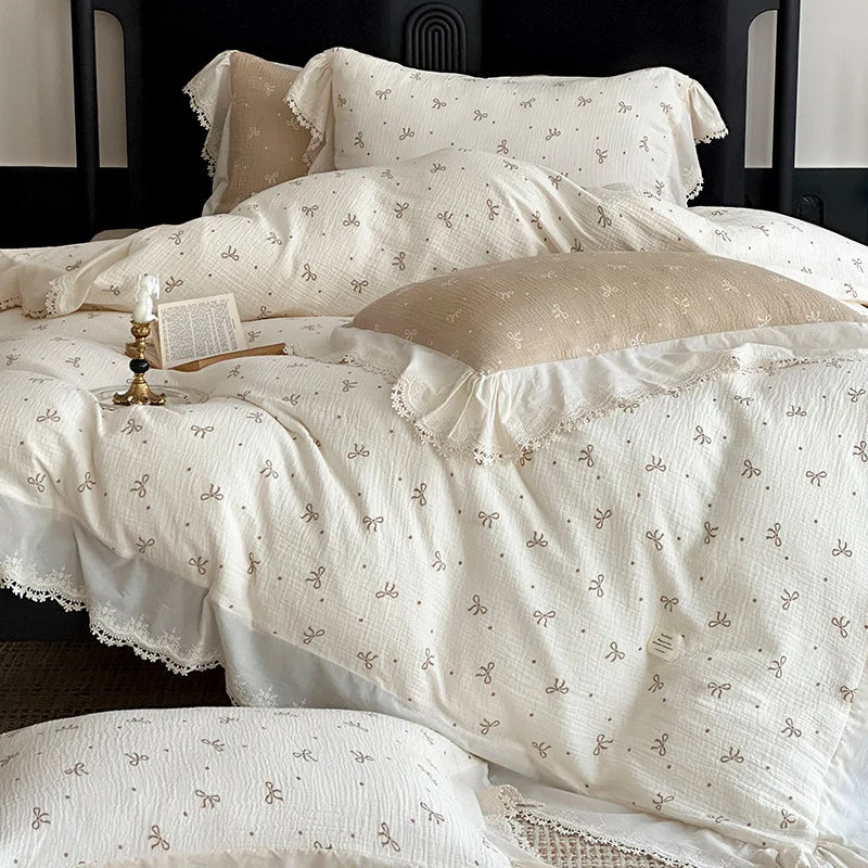 Bedding Set Cotton Muslin Breathable Set of 4