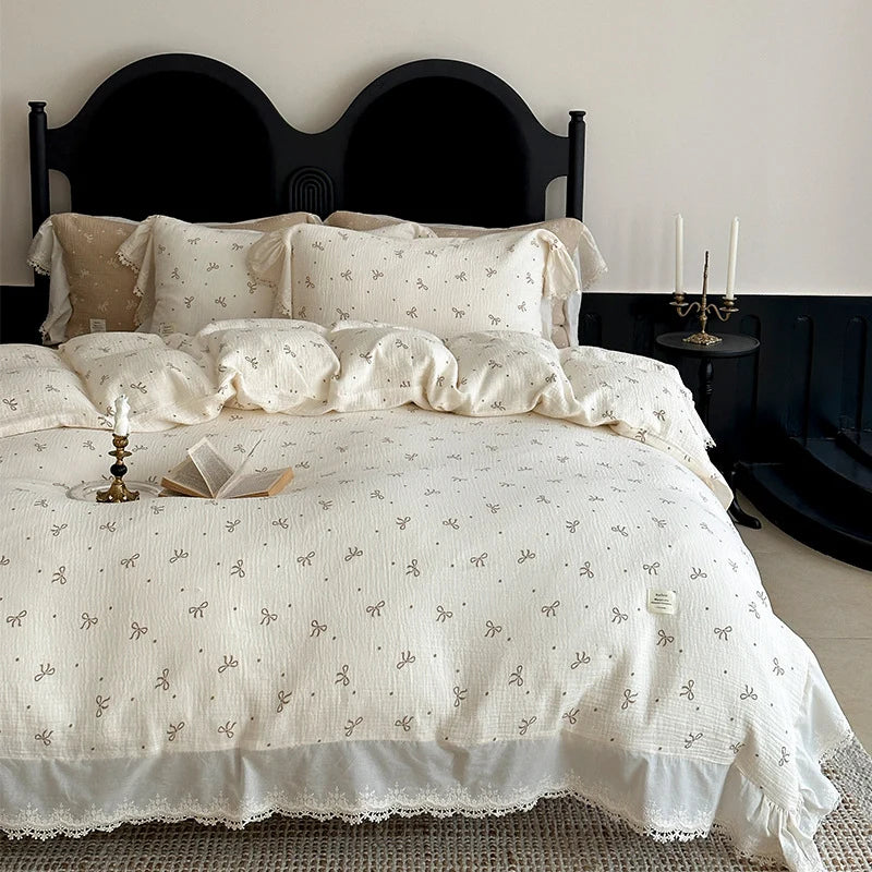 Bedding Set Cotton Muslin Breathable Set of 4