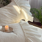 Bedding Set Cotton Muslin Broderie Anglaise With Bed Skirt