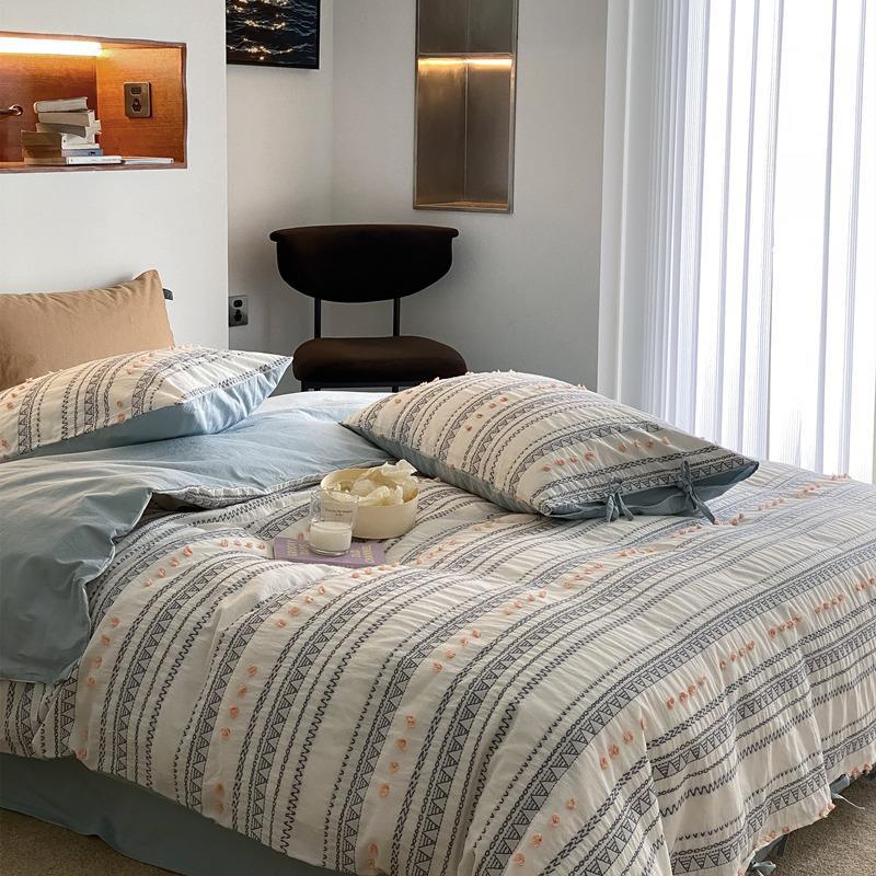 Bedding Set Cotton Percale Breathable Embroidered Dots