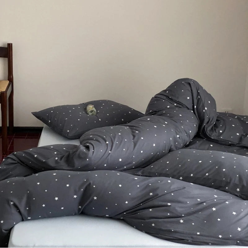 Bedding Set Cotton Percale Breathable Star Pattern