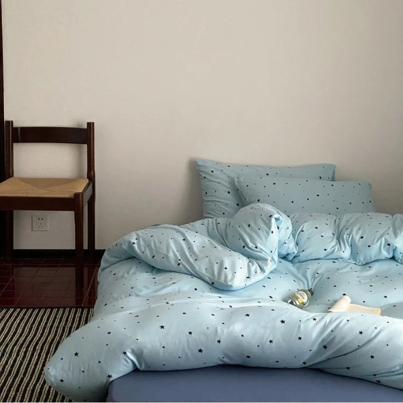 Bedding Set Cotton Percale Breathable Star Pattern