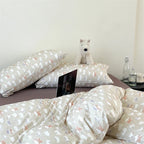 Bedding Set Cotton Percale Breathable Subtle Floral Print