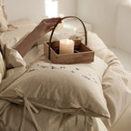 Bedding Set Cotton Percale Embroidered 4-Piece