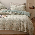 Bedding Set Cotton Percale Floral Woven Texture 4-Piece