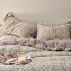 Bedding Set Cotton Percale Floral Woven Texture 4-Piece