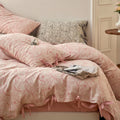 Bedding Set Cotton Percale Floral Woven Texture 4-Piece