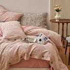 Bedding Set Cotton Percale Floral Woven Texture 4-Piece