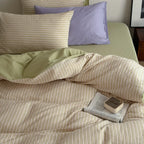 Bedding Set Cotton Percale Pinstripe Reversible