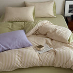 Bedding Set Cotton Percale Pinstripe Reversible