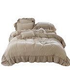 Bedding Set Cotton Percale Ruffled Flounce & Pompom