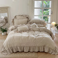 Bedding Set Cotton Percale Ruffled Flounce & Pompom