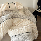Bedding Set Cotton Percale Toile Print 4-Piece