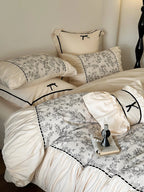 Bedding Set Cotton Percale Toile Print 4-Piece