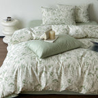 Bedding Set Cotton Satin Botanical Sketch 4 Piece