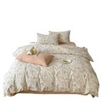 Bedding Set Cotton Satin Botanical Sketch 4 Piece