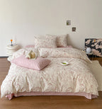 Bedding Set Cotton Satin Botanical Sketch 4 Piece
