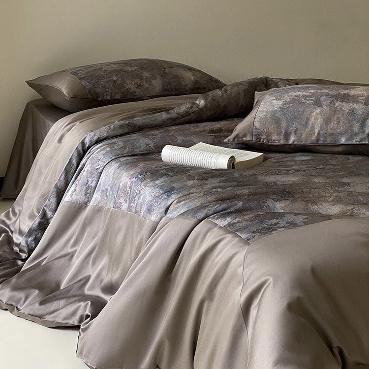 Bedding Set Cotton Satin Breathable 4-Piece