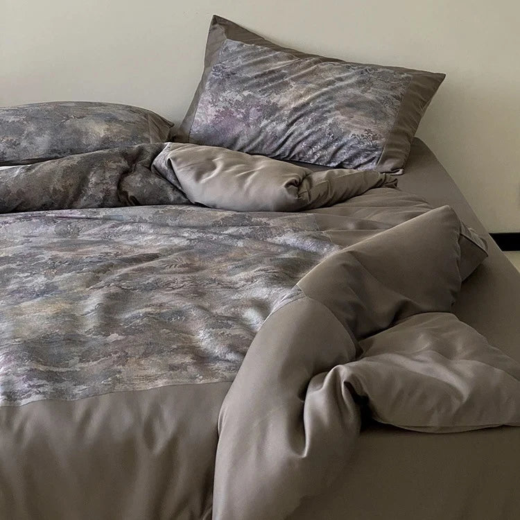 Bedding Set Cotton Satin Breathable 4-Piece