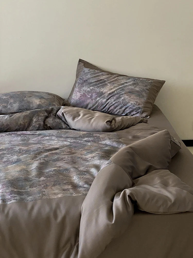 Bedding Set Cotton Satin Breathable 4-Piece
