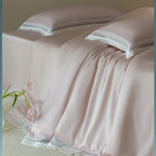 Bedding Set Cotton Satin Breathable Ajour Trim