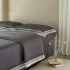 Bedding Set Cotton Satin Breathable Ajour Trim