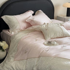 Bedding Set Cotton Satin Breathable Butterfly Embroidery