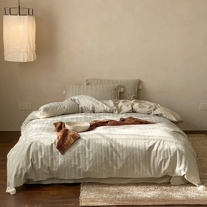 Bedding Set Cotton Satin Breathable Easy-Care