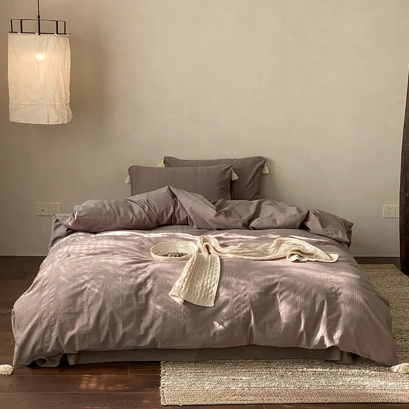 Bedding Set Cotton Satin Breathable Easy-Care