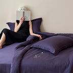 Bedding Set Cotton Satin Breathable Hidden Zipper