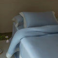 Bedding Set Cotton Satin Breathable Linen Trim
