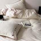 Bedding Set Cotton Satin Cherry Embroidery 4-Piece