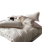 Bedding Set Cotton Satin Cherry Embroidery 4-Piece
