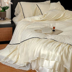 Bedding Set Cotton Satin Chiffon Ruffles 4 Piece Set
