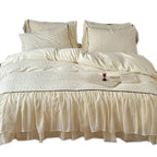 Bedding Set Cotton Satin Chiffon Ruffles 4 Piece Set