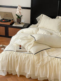 Bedding Set Cotton Satin Chiffon Ruffles 4 Piece Set