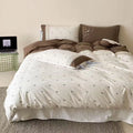 Bedding Set Cotton Satin Embroidered Lace Border