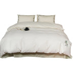 Bedding Set Cotton Satin Embroidered Leaf Four-Piece All-Season
