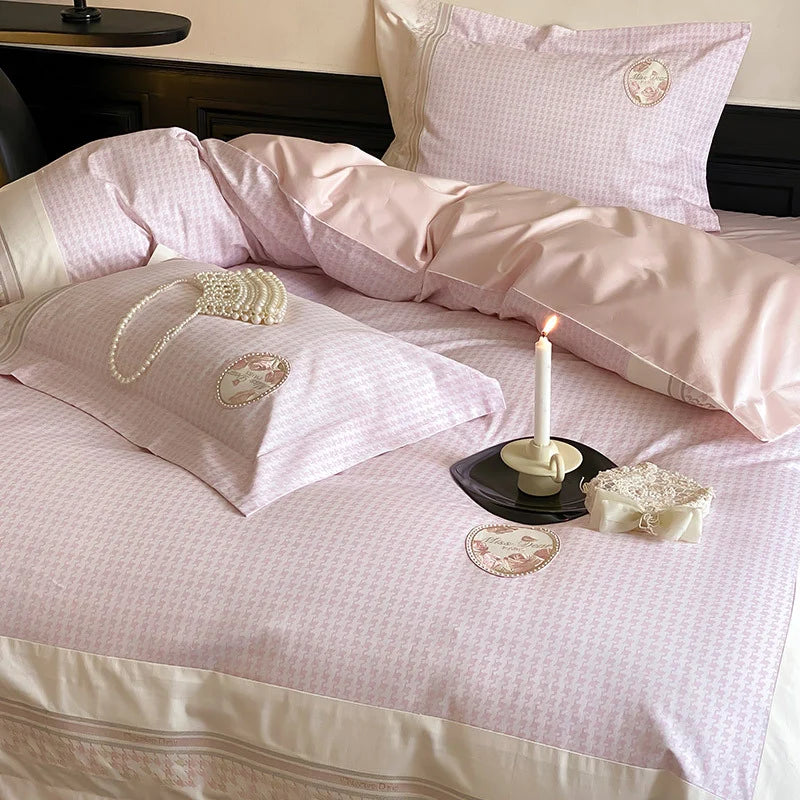 Bedding Set Cotton Satin Embroidered Medallion
