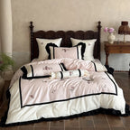 Bedding Set Cotton Satin Embroidered Ruffles 4-Piece