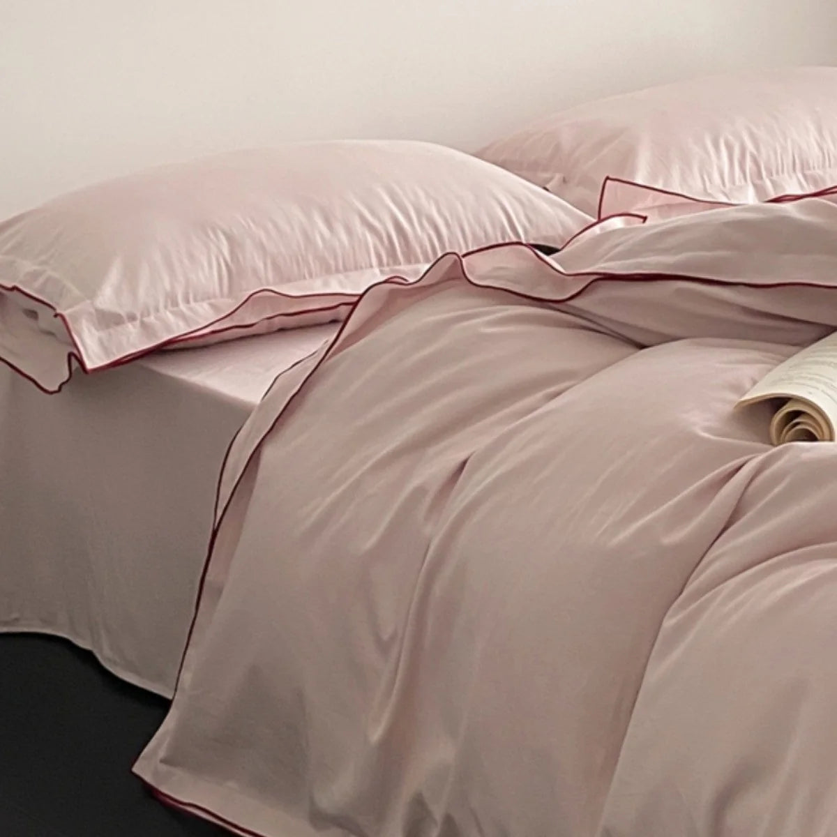 Bedding Set Cotton Satin Fine Piped Edges 4-Piece