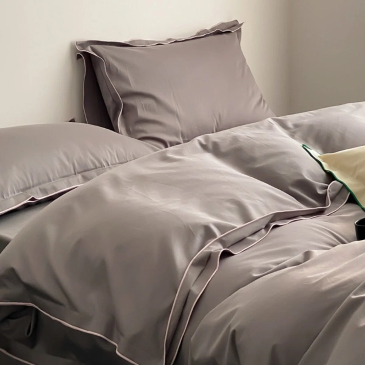 Bedding Set Cotton Satin Fine Piped Edges 4-Piece