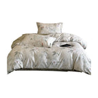 Bedding Set Cotton Satin Floral Concealed Zipper
