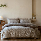 Bedding Set Cotton Satin Floral Jacquard Reversible