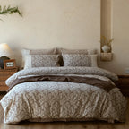 Bedding Set Cotton Satin Floral Jacquard Reversible