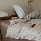 Bedding Set Cotton Satin Floral Jacquard Reversible
