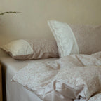 Bedding Set Cotton Satin Floral Jacquard Reversible