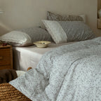 Bedding Set Cotton Satin Floral Jacquard Reversible