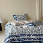 Bedding Set Cotton Satin Floral Watercolor 4-Piece