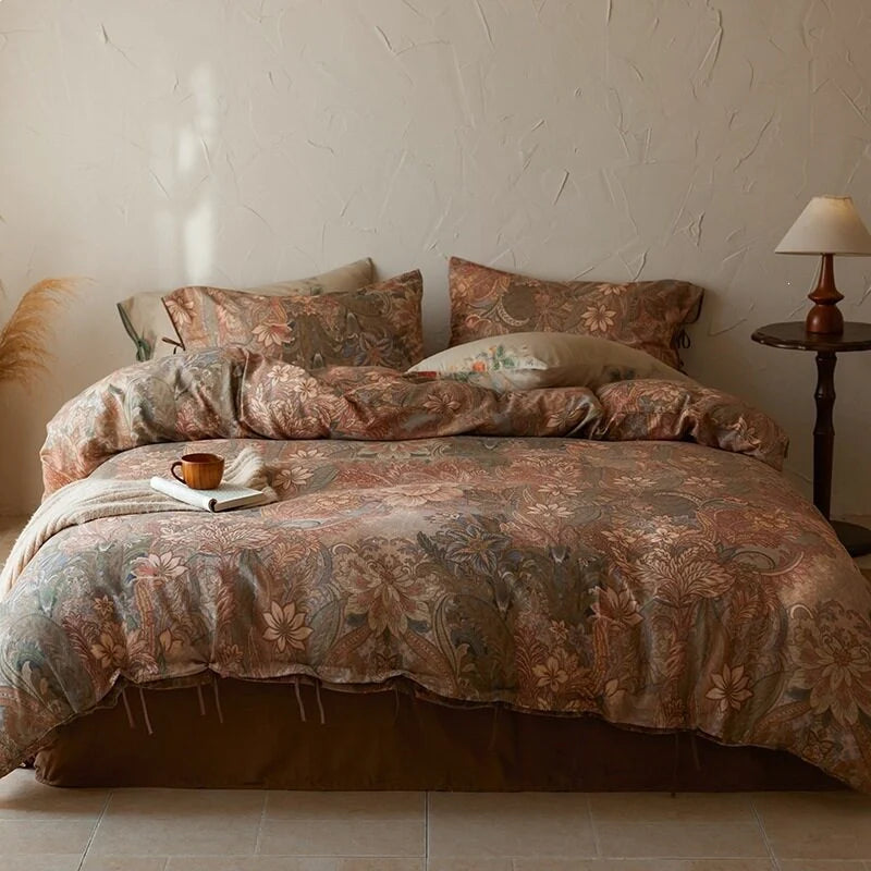 Bedding Set Cotton Satin Hotel Closure & Duvet Ties